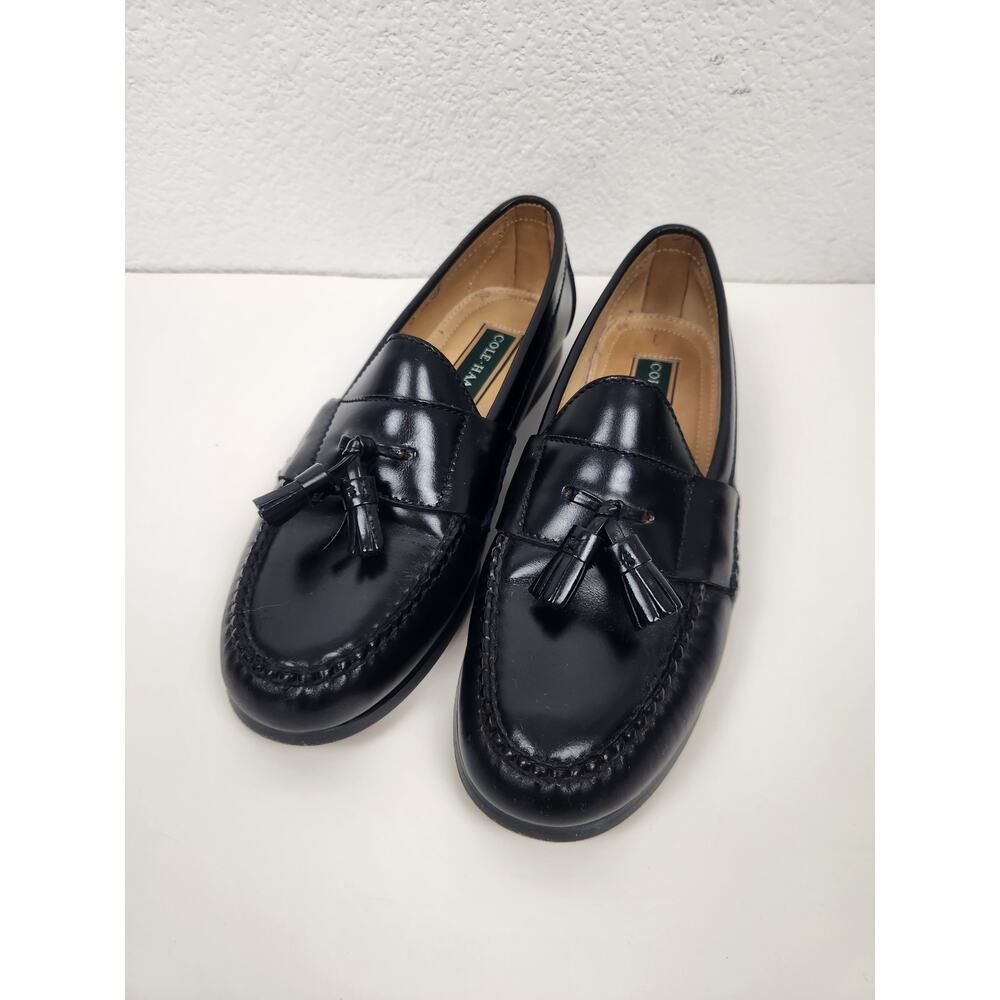 Cole Haan Women's Loafers Black Leather Size 8.5 B Tassel